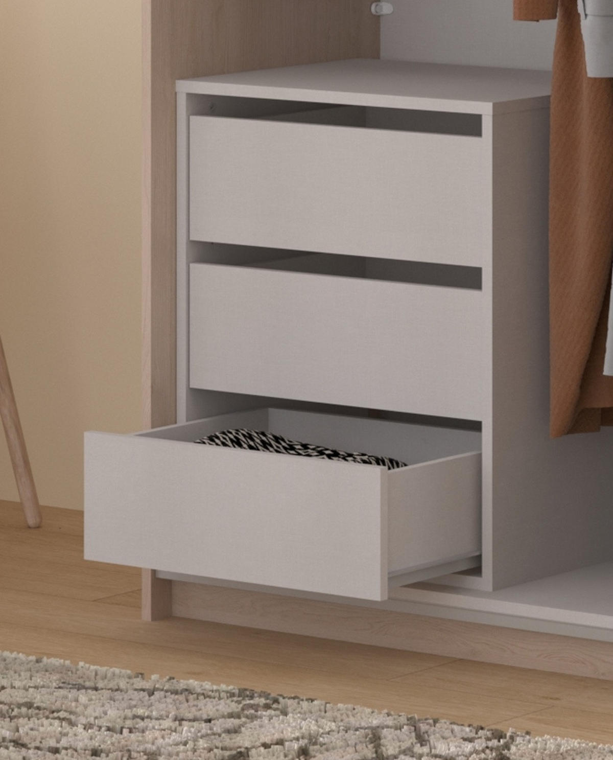 KLEIDERSCHRANK Eiche Jackson 178 cm, Schwebetürenschrank 2-türig mit Spiegel und Schubkasteneinsatz - Eichefarben, Glas/Holzwerkstoff (178/203/59cm) - Parisot Meuble