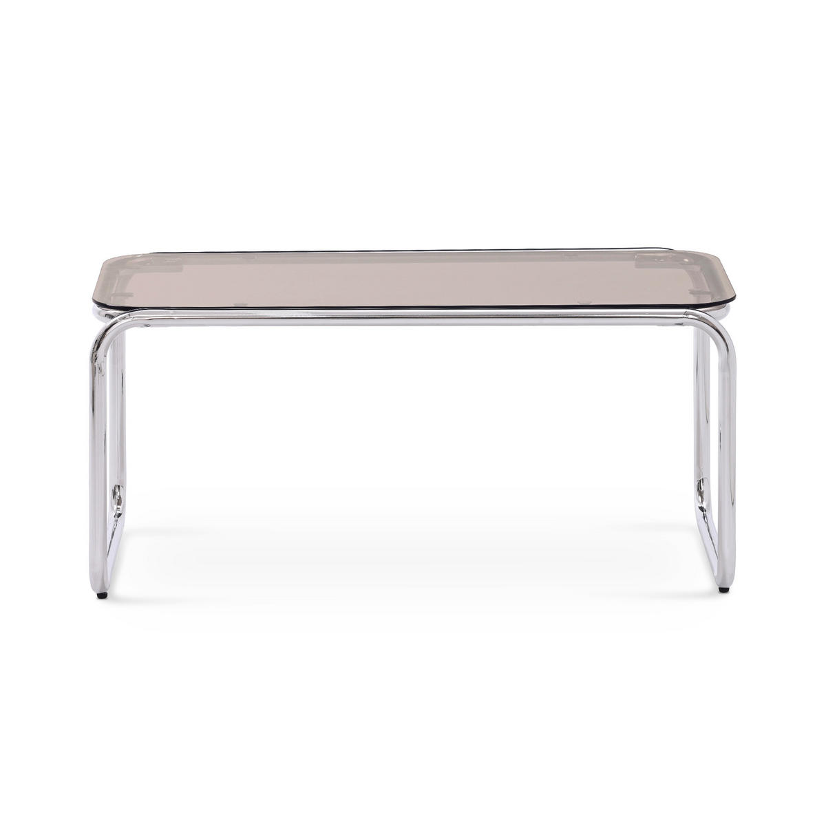 COUCHTISH Amaya aus Metall im modernen Stil mit brauner Glasplatte - Braun/Grau, Metall (90.5/45/43cm) - Sicaan