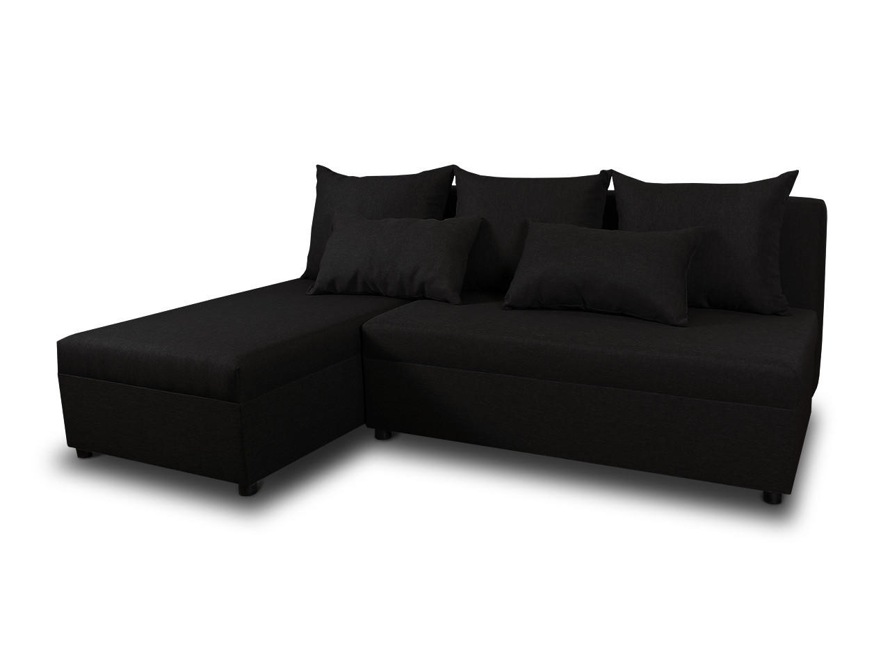 ECKSOFA Pono - Schwarz, Holz/Textil (205/142cm) - Sofnet