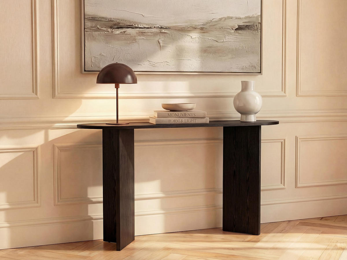KONSOLENTISCH - 120 cm x 35 cm - Holz, Platte - Schwarz TOPANIA - Schwarz, Holz (35/120/74cm) - Vente-Unique