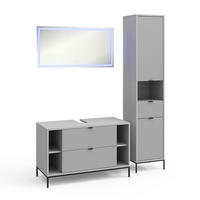 BADMÖBEL-SET Eliza Grau 3 Teile - Grau, Holzwerkstoff (100/63/45.1cm) - Vicco