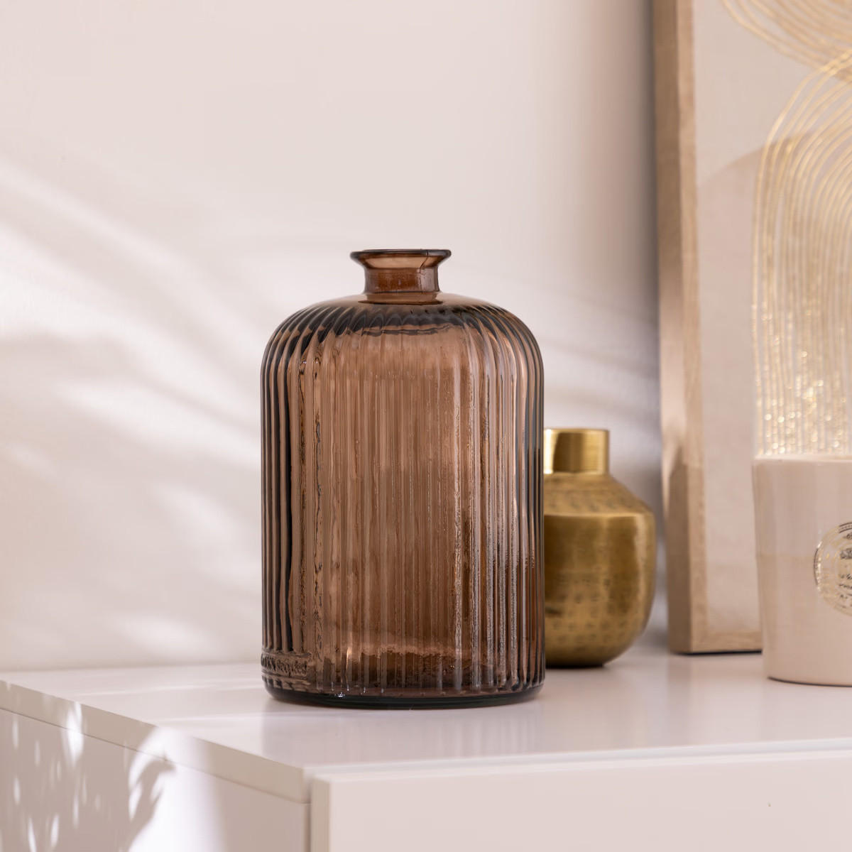 VASE Recyceltes Glas Luz H. 23 cm - Braun, Glas (15/23cm) - Atmosphera Createur d´interieur