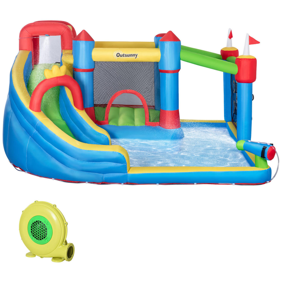 HÜPFBURG DE-18561 mit Rutsche, Trampolin & Pool Mehrfarbig - Multicolor, Kunststoff (390/300/197cm) - ComfortXL