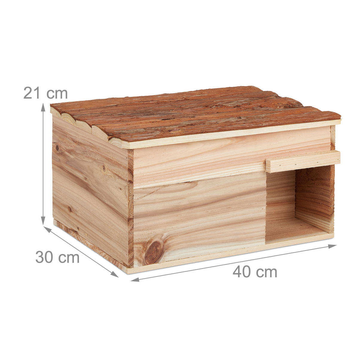 IGELHAUS - Hellbraun, Holz (40/21/30cm) - Relaxdays