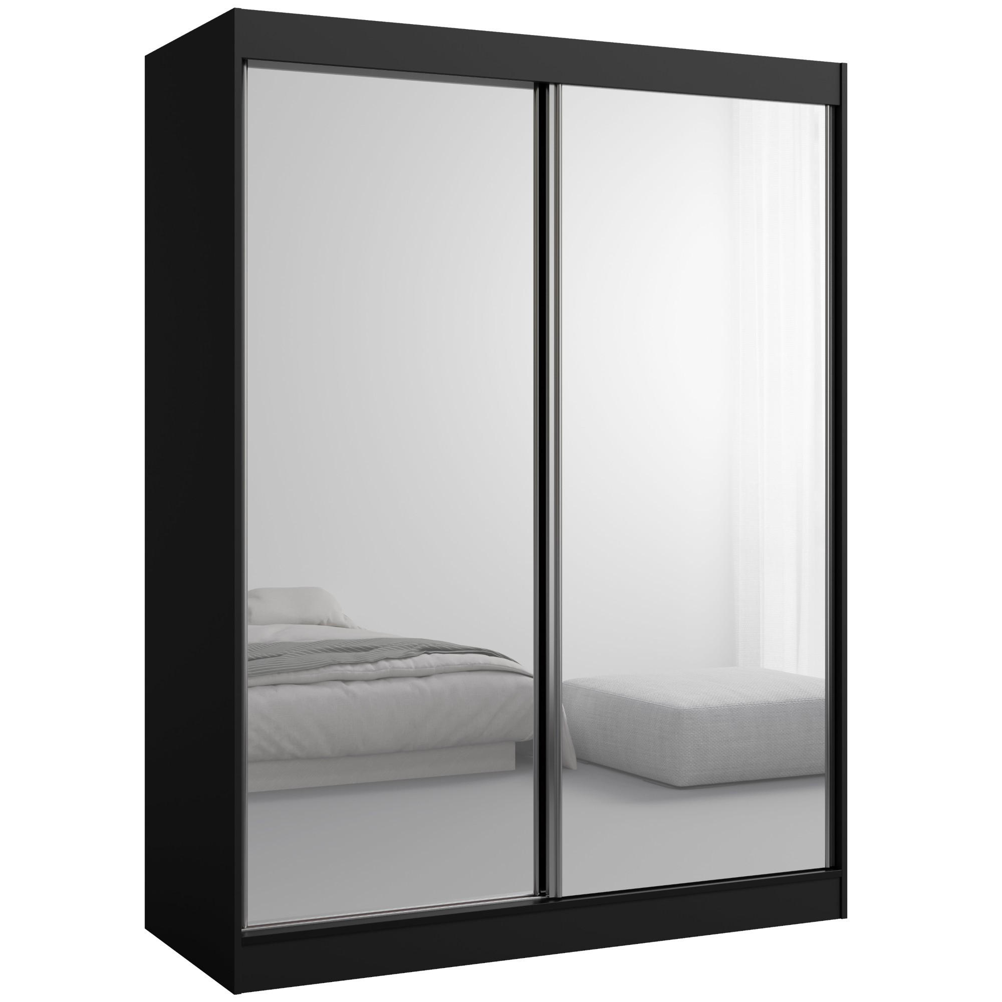 mzm24 Schiebetürenschrank Schwarz 150x201x65 cm