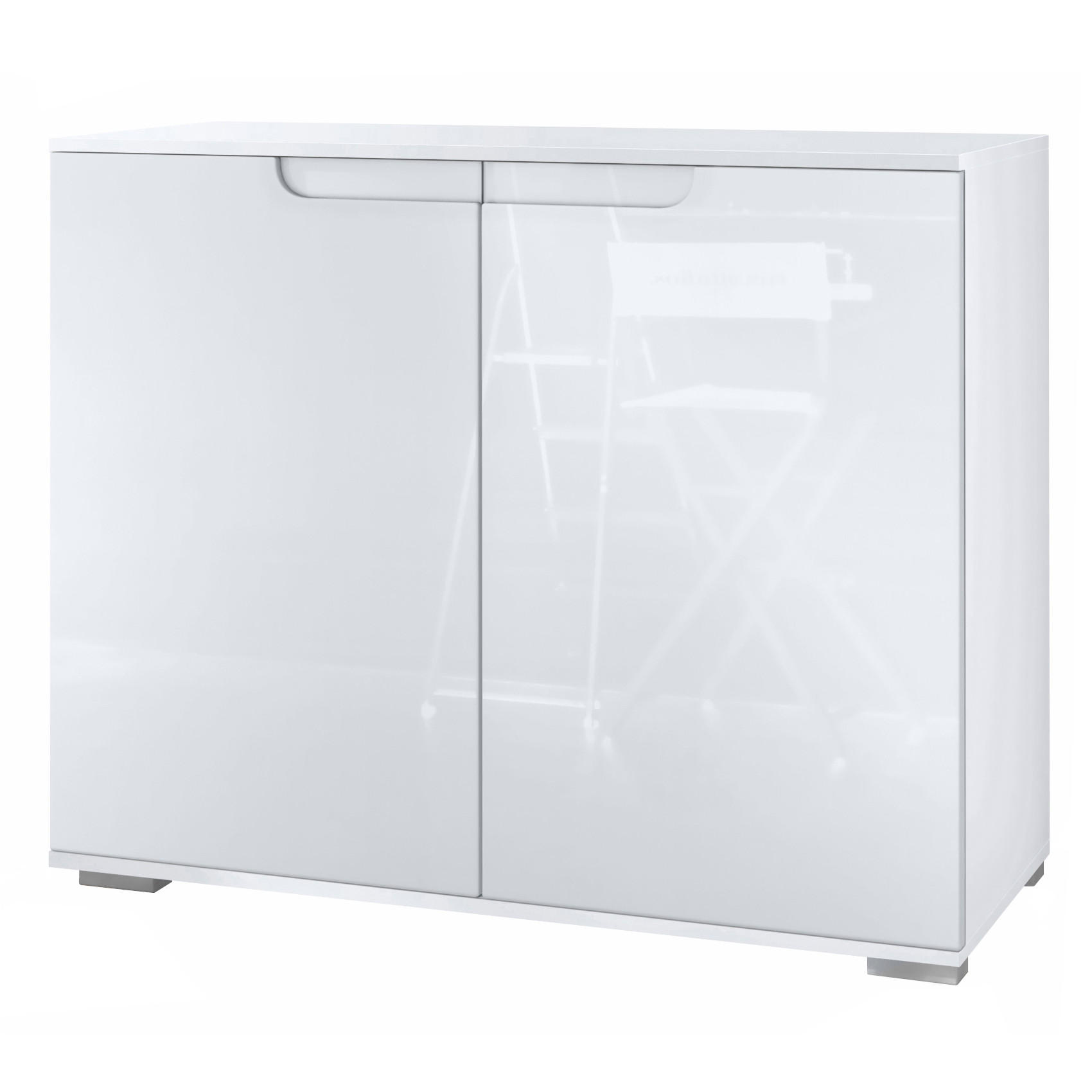 KOMMODE Sylt Weiß Hochglanz - Weiß Hochglanz, Holzwerkstoff (92.5/75.5/35cm) - Vladon