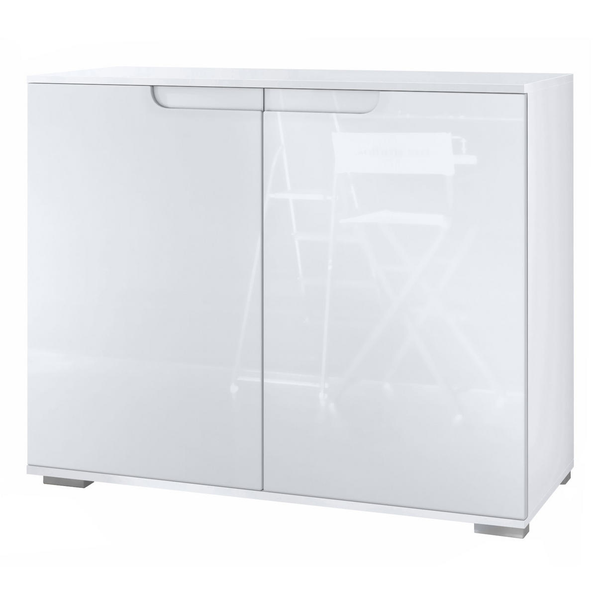 KOMMODE Sylt Weiß Hochglanz - Weiß Hochglanz, Holzwerkstoff (92.5/75.5/35cm) - Vladon