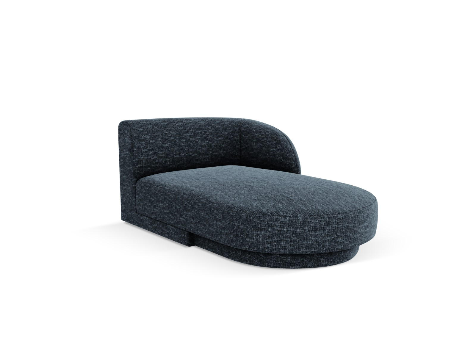 CHAISELONGUE rechts Miley aus Chenille-Stoff königsblau - Blau, Textil (90/70/156cm) - Micadoni