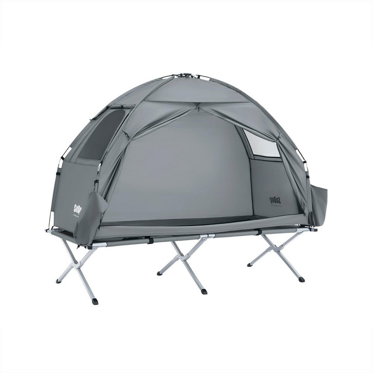 CAMPINGBETT mit Zelt und aufblasbarer Matratze OGS32-II-HG-TP - Ahornfarben, Fell (193.5/86cm) - SoBuy