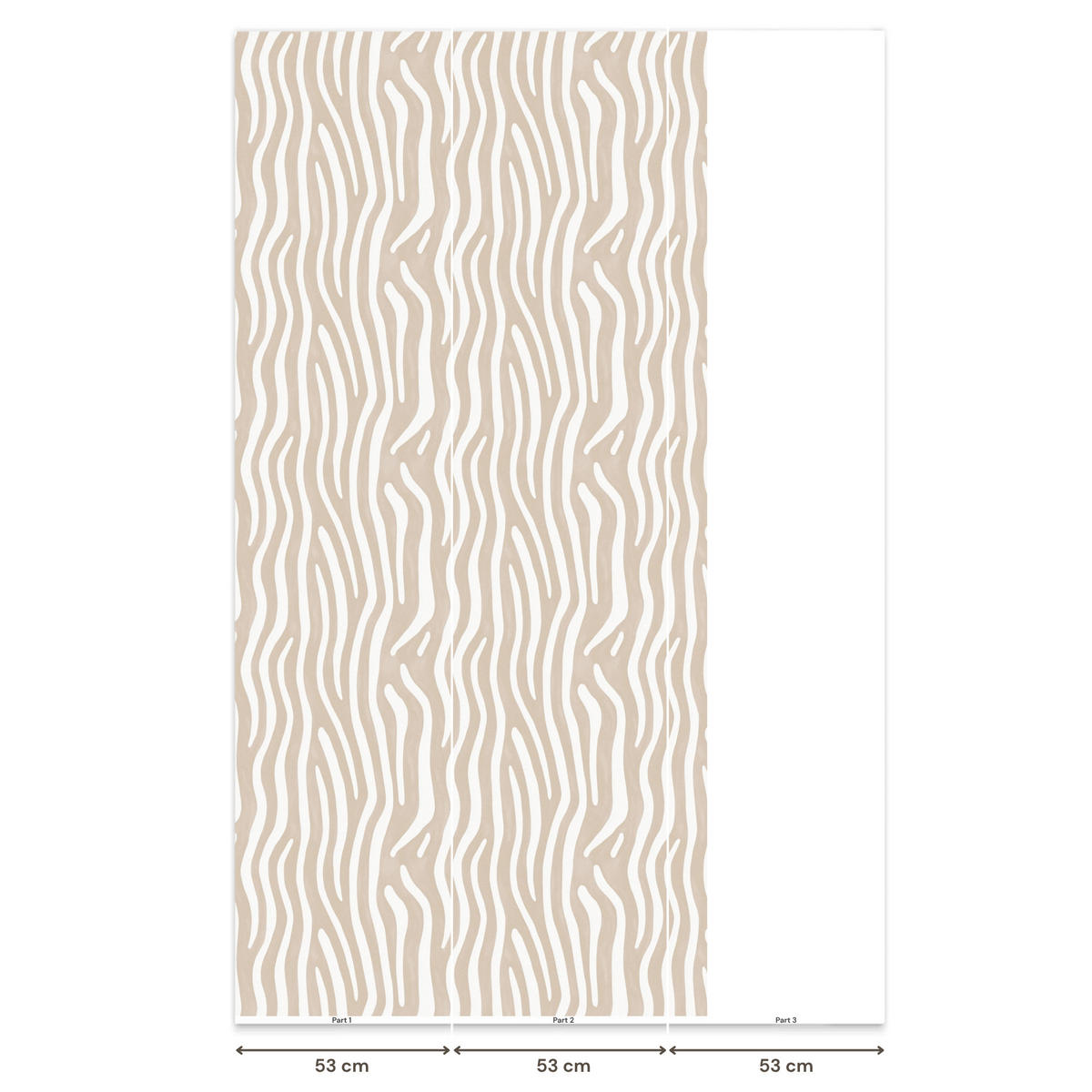 TAPETE - Abstrakt - Zebra - Beige - 120x240 cm - Beige, Papier (120/240cm) - OnlyWow