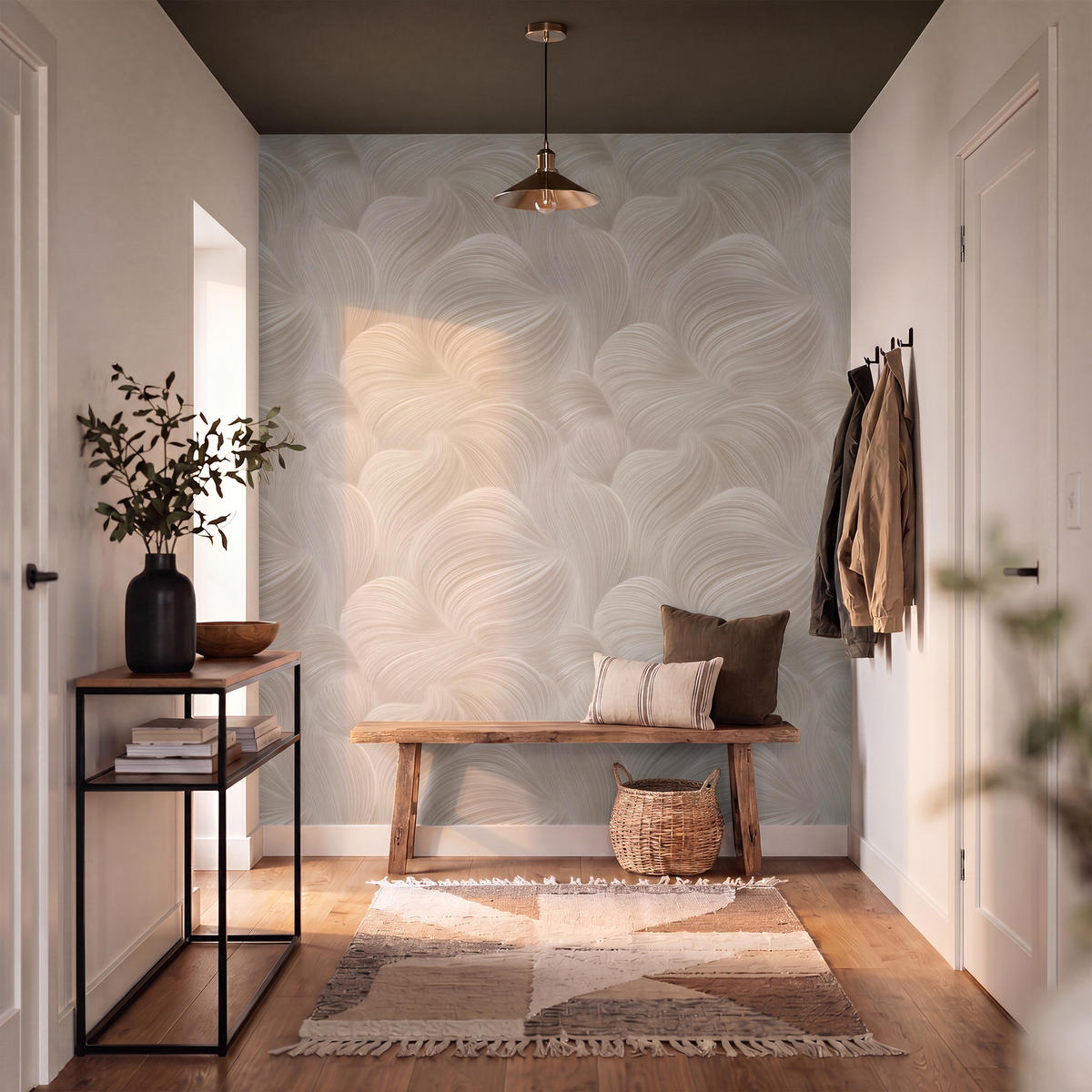 TAPETE - Lines - Ventilator - Beige - 160x200 cm - Creme, Papier (160/200cm) - OnlyWow