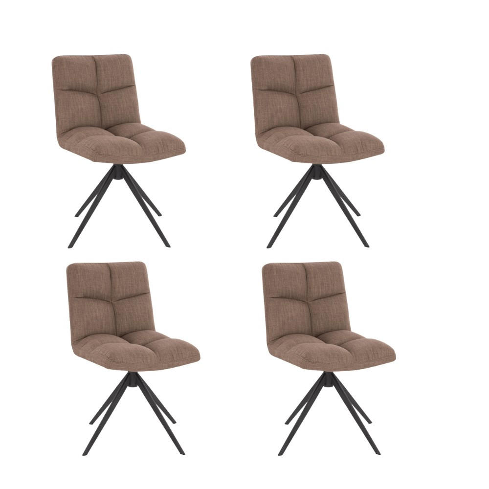 ESSZIMMERSTUHL NODA - Grau/Braun, 4 - Graubraun, Textil/Metall (61/84/47cm) - Home Deluxe