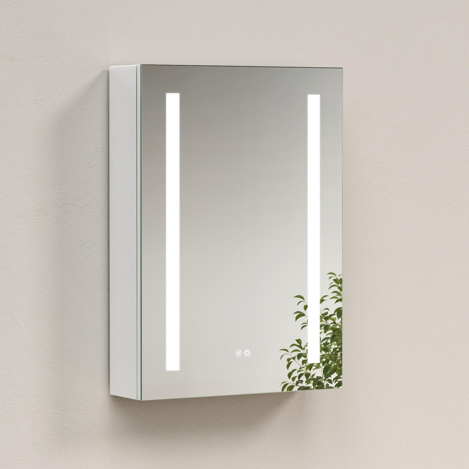 SPEGELSKÅP för badrum med LED-belysning, mattvit, 70/50/14,5 70/50/14.5 cm