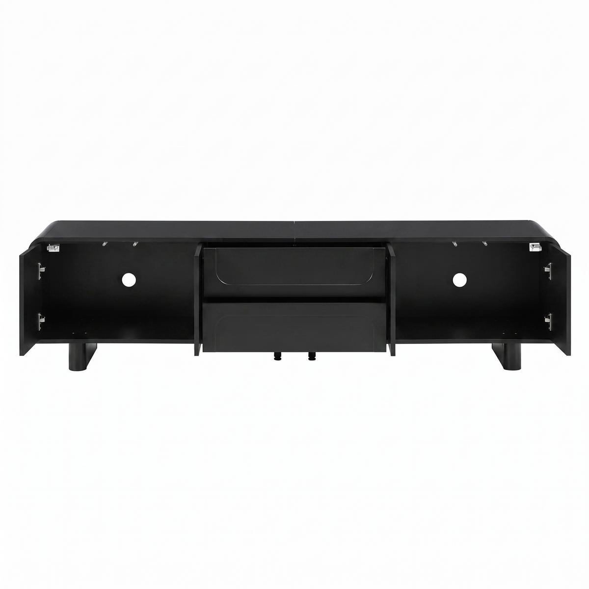 LOWBOARD DE-40181 mit abgerundeten Kanten Schwarz - Schwarz, Holzwerkstoff (180/46/40cm) - ComfortXL