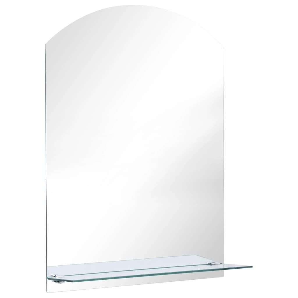 WANDSPIEGEL mit Regal 50x70 cm Hartglas - Silberfarben, Glas (50/70/70cm) - furnicato