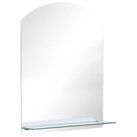 WANDSPIEGEL mit Regal 50x70 cm Hartglas - Silberfarben, Glas (50/70/70cm) - furnicato