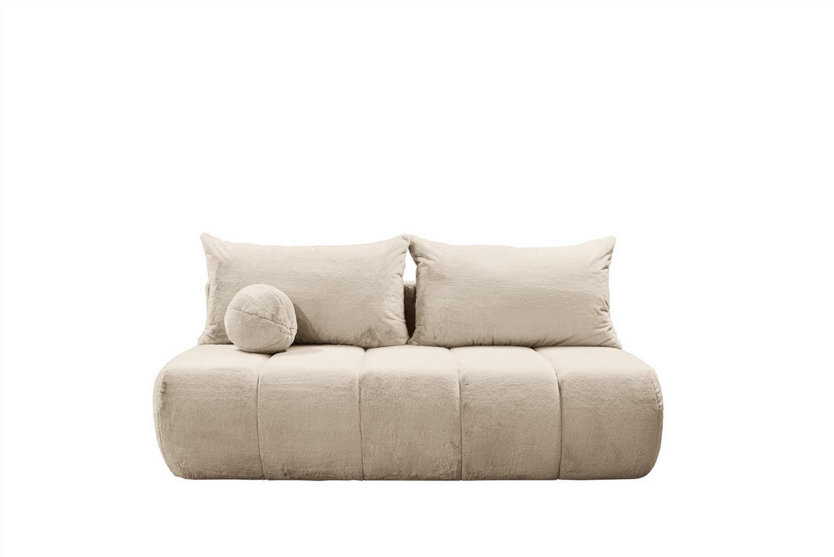 SCHLAFSOFA Anzia - Beige, Holzwerkstoff/Textil (205/97/85cm) - Fun Möbel