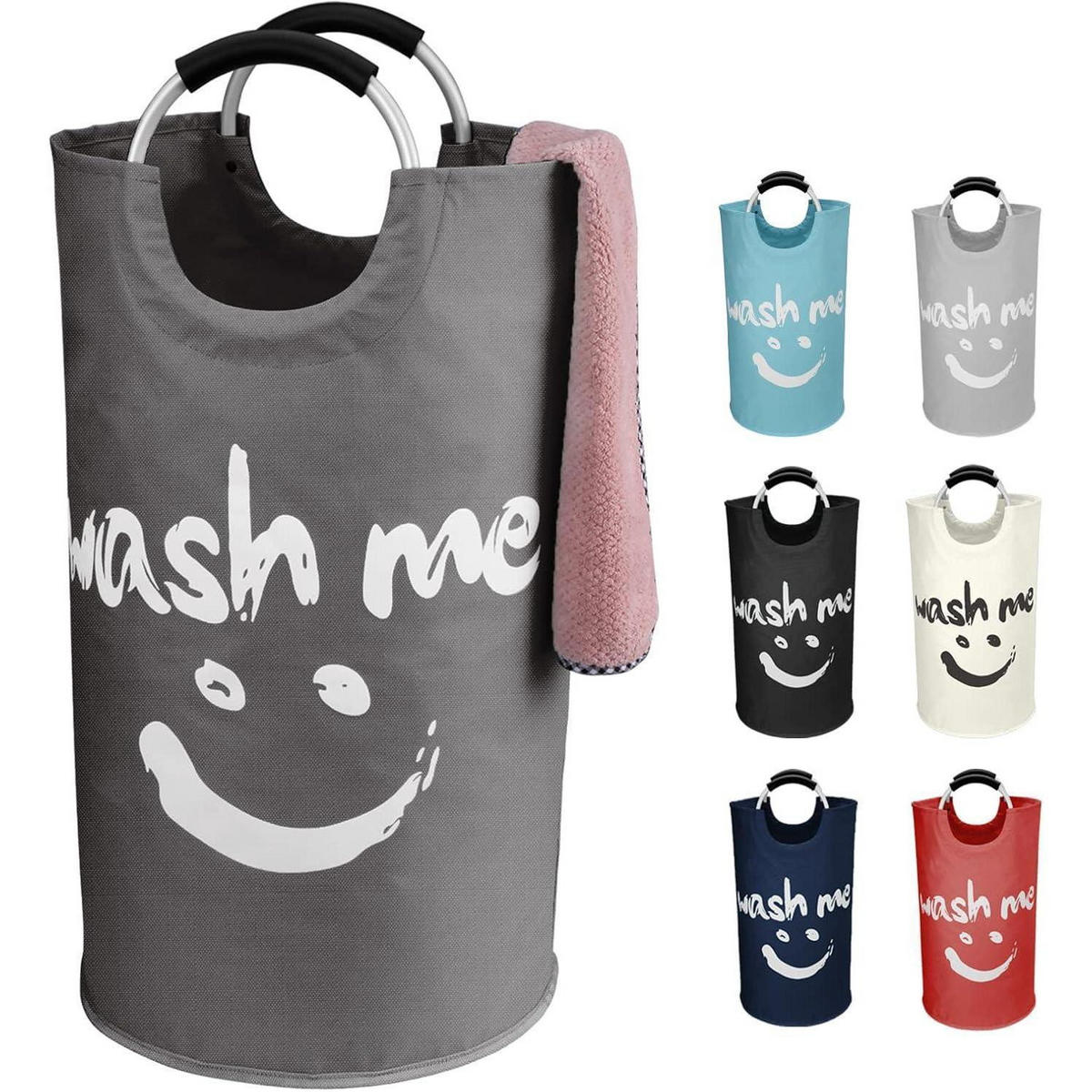 WÄSCHEKORB 3-teiliges Set 90L / 95L / 120L Oxford-Gewebe - Multicolor, Textil (38/38/72cm)