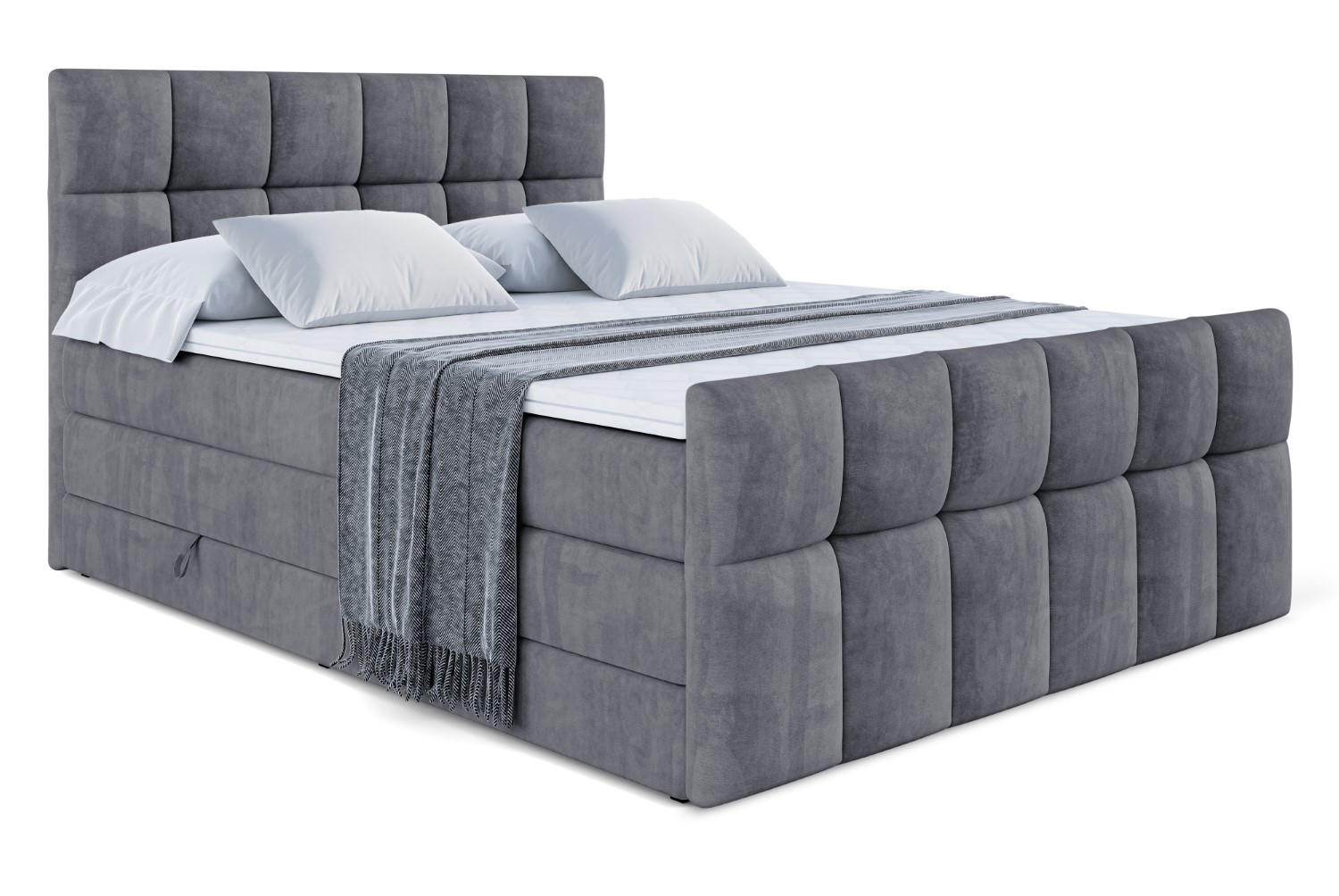 BOXSPRINGBETT RICAR-Z KING - 180 x 200 - H3/H4 - Dunkelgrau - Dunkelgrau, Holzwerkstoff (180/200cm) - ALTDECOR