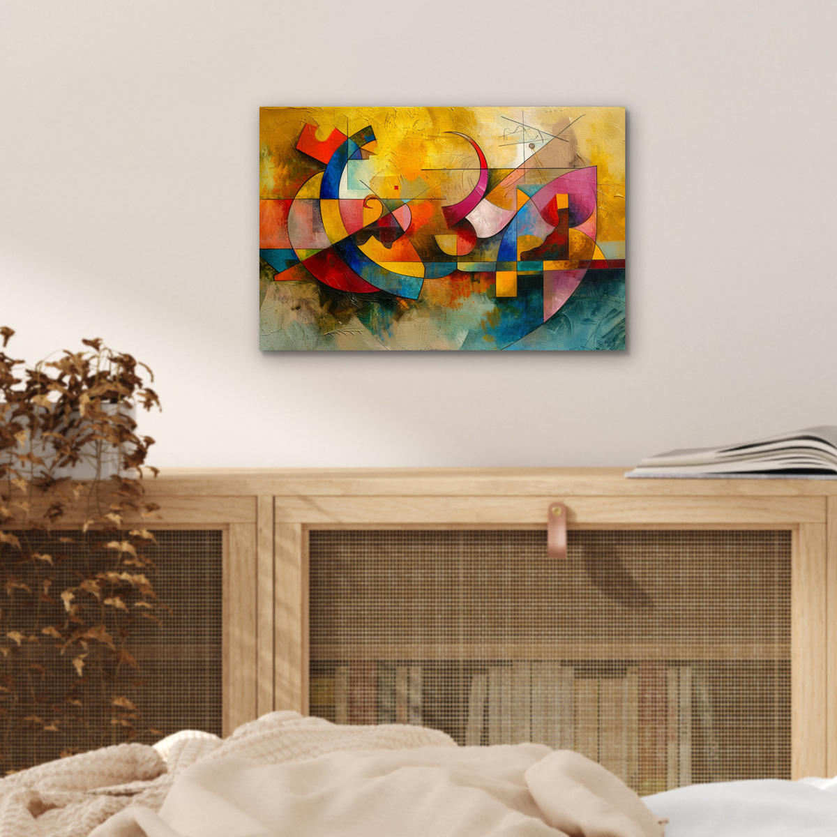 KOVOVÝ OBRAZ Umenie - abstraktné - moderné 30x20 cm - žltá, kov (30/20cm) - MuchoWow