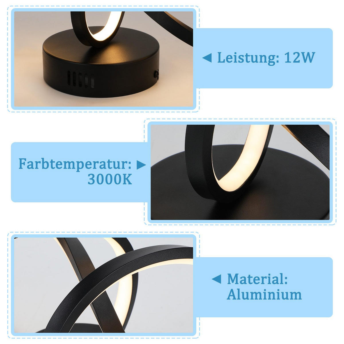 LED-DECKENLEUCHTE Marburg 34/14.5/17 cm - Schwarz, Metall (34/14.5/17cm) - Nettlife