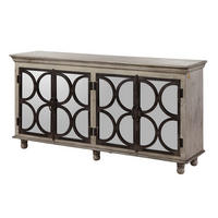 SIDEBOARD Mango 183x46x92 grau lackiert HERMITAGE #010 - Grau, Holz (183/92/46cm) - Massivmoebel24