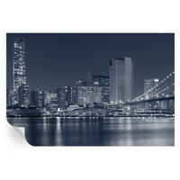 FOTOTAPETE 104x70 cm - Nachtstadt - Schwarz, Textil (104/70cm) - Wallfluent