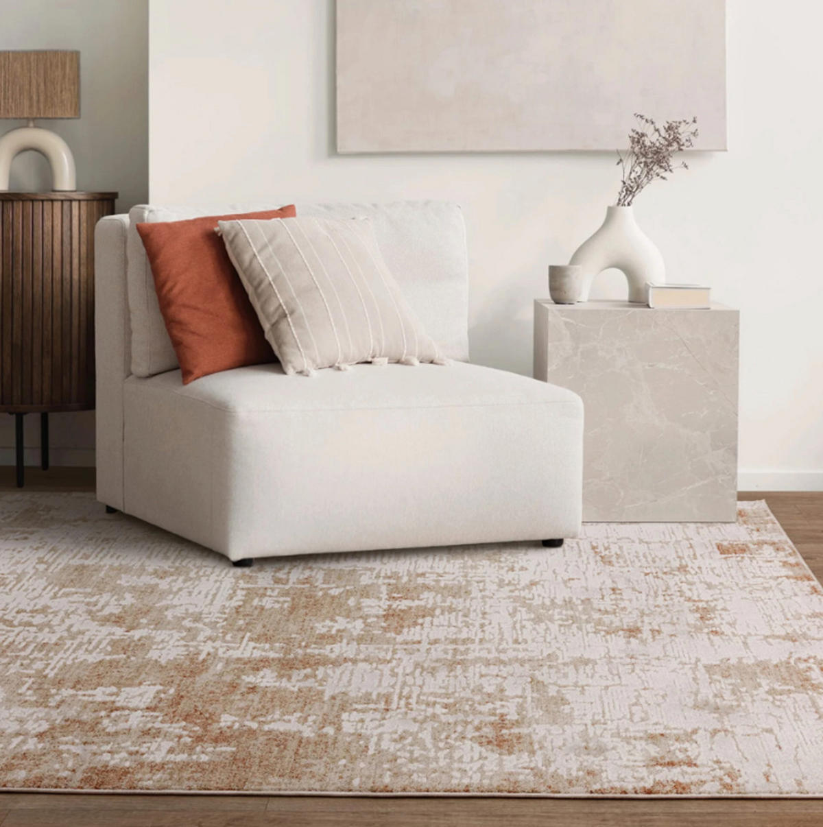 TEPPICH modern Flachgewebe FLOW Beige 200 x 300 cm - Beige, Textil (200/300cm) - Novatrend