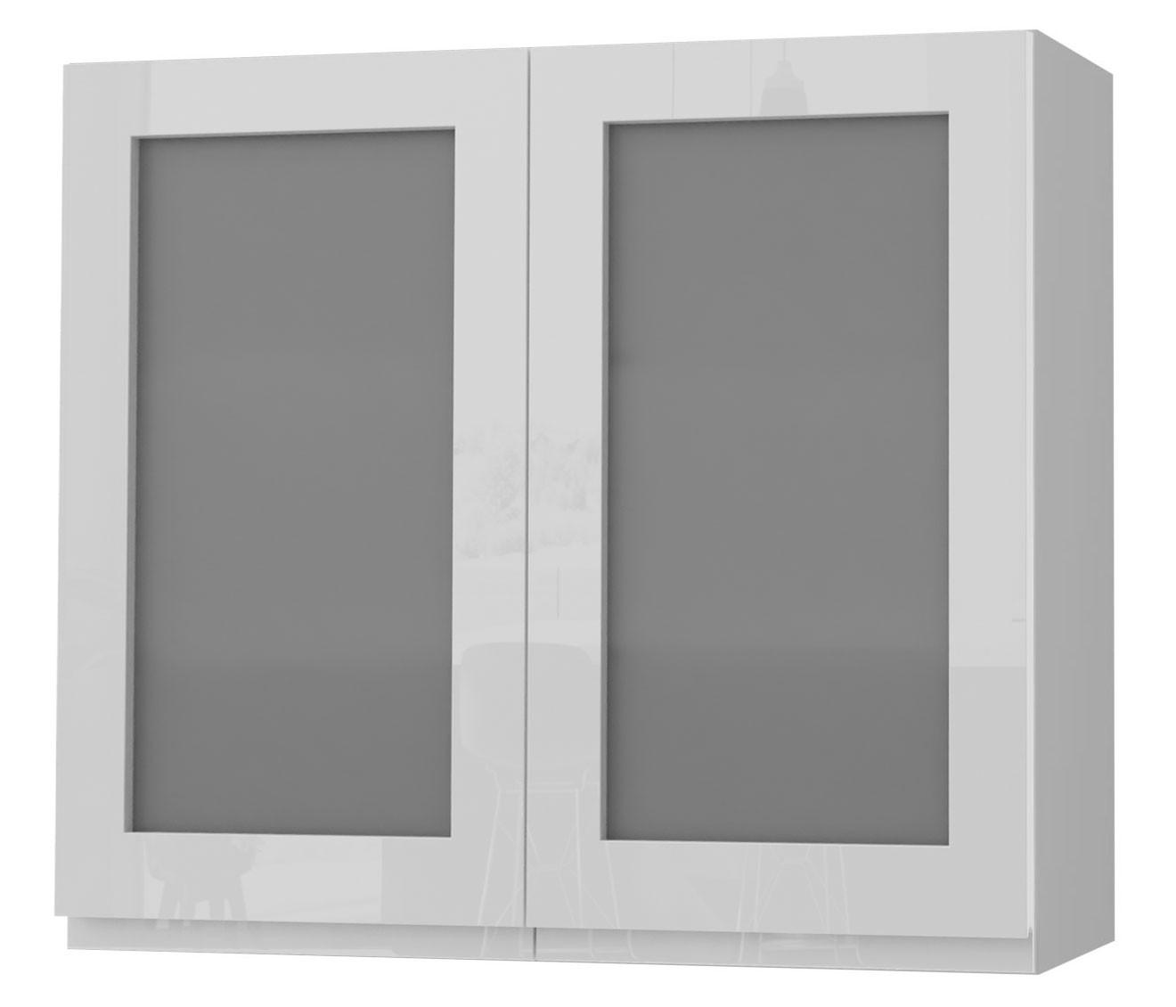 HÄNGESCHRANK Florence W3S/80 Grau / RAL 9003 signalweiß HG 80 / 32,5 / 72cm - Weiß Hochglanz/Grau, Holz/Holzwerkstoff (80/72/32.5cm) - Feldmann-Wohnen