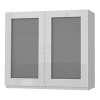 HÄNGESCHRANK Florence W3S/80 Grau / RAL 9003 signalweiß HG 80 / 32,5 / 72cm - Weiß Hochglanz/Grau, Holz/Holzwerkstoff (80/72/32.5cm) - Feldmann-Wohnen