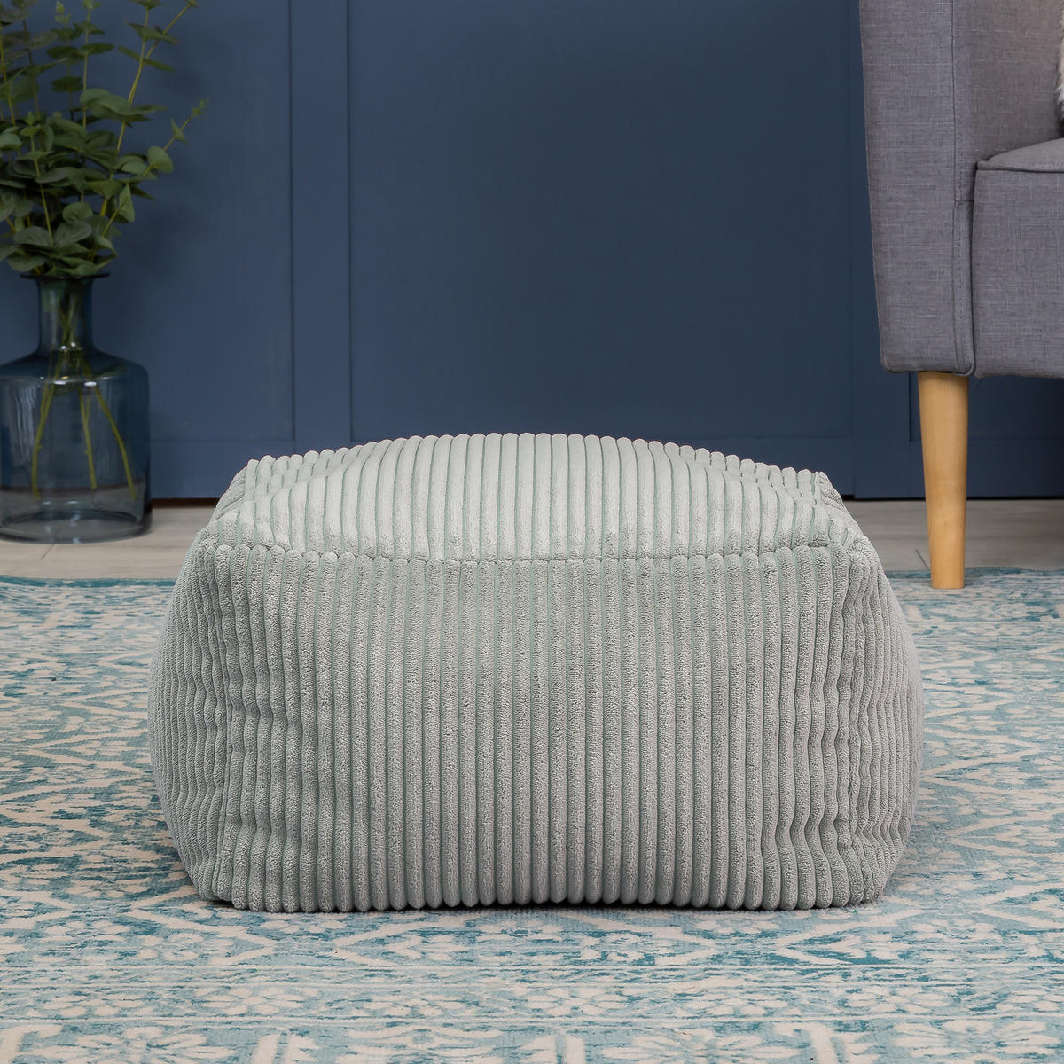 SITZPOUF Amara - Hellgrau, Textil (42/24/42cm) - icon