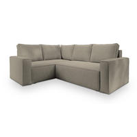 ECKSOFA ESTANO L-S Beige Kordstoff mit Schlaffunktion - Beige, Holz (230/158cm) - MASSENO
