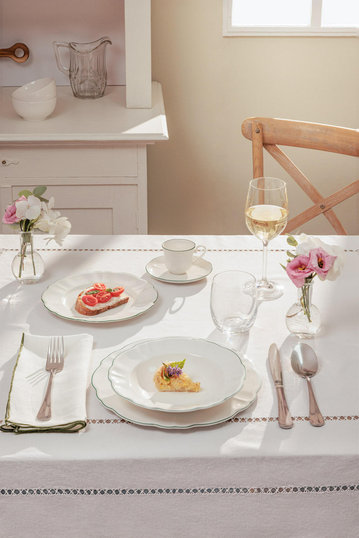 SPEISESERVICE Teresa 18 Teilig - Weiß, Keramik (23/29/38cm)