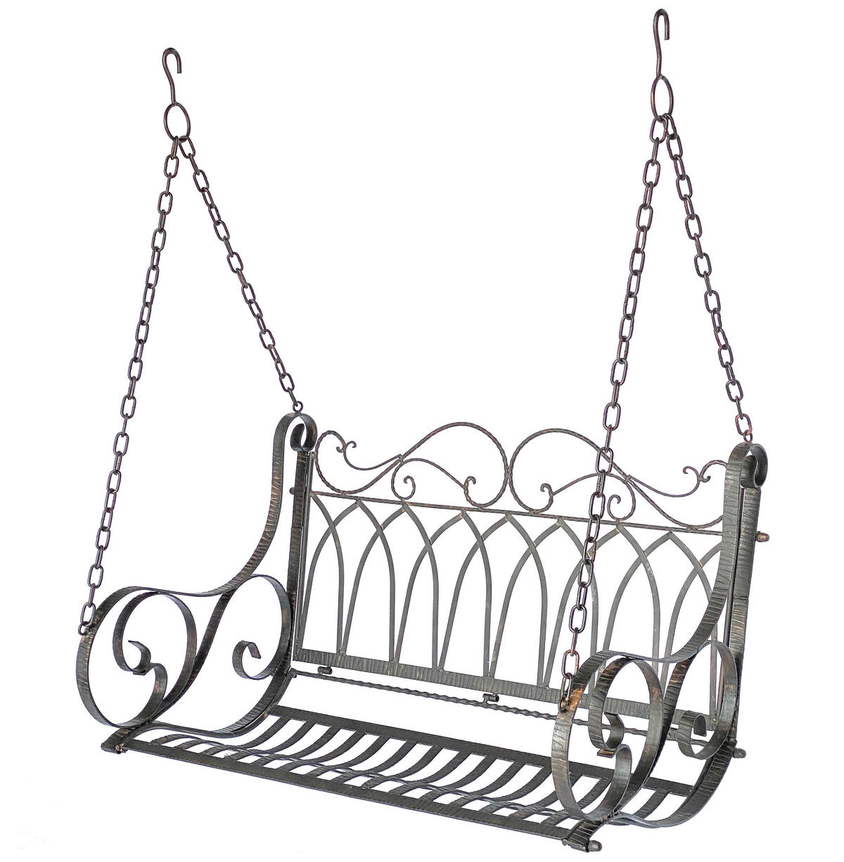 HÄNGEBANK mit Ketten Metall Braun 18688 - Braun, Metall (105/60/55cm) - DanDiBo