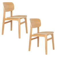 ESSZIMMERSTÜHLE Fleur Naturel - 2 er Set - Beige, Holzwerkstoff (46.5/81/54.5cm) - Zuiver
