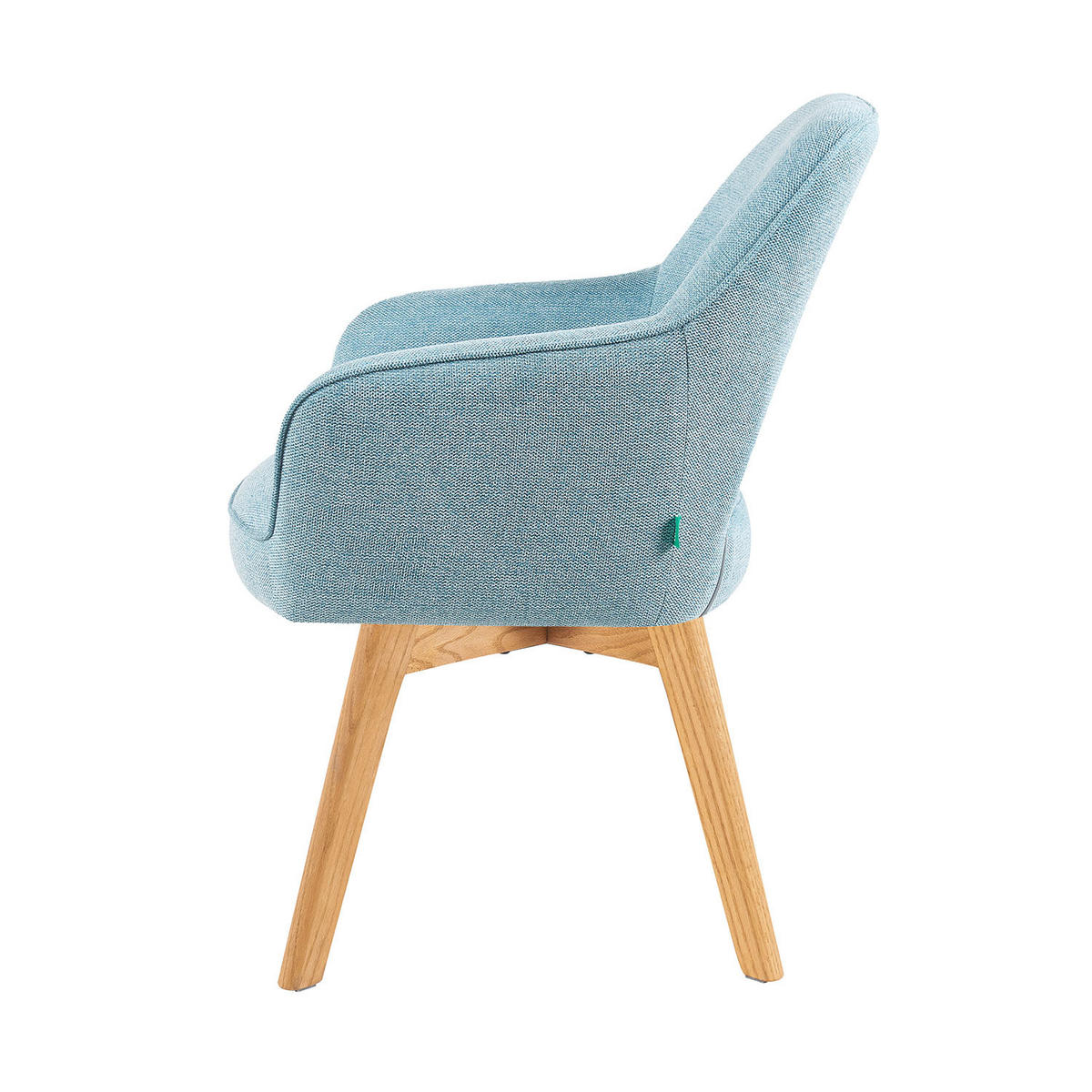 DREHSTUHL Mika-Mara - Honigeiche/Hellblau, Eichenholz/Holz (60/87/65cm) - DUBI Möbel