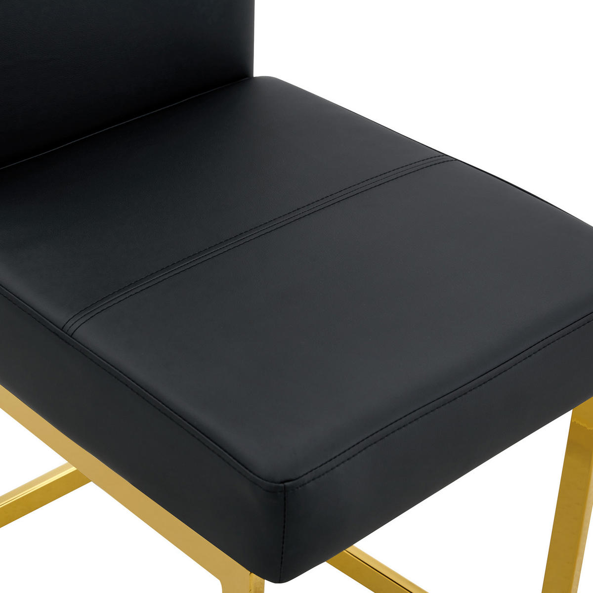 STUHL 2er-Set ergonomische Rückenlehne PU Black - Schwarz, Metall (43/97/56cm) - Meubliv
