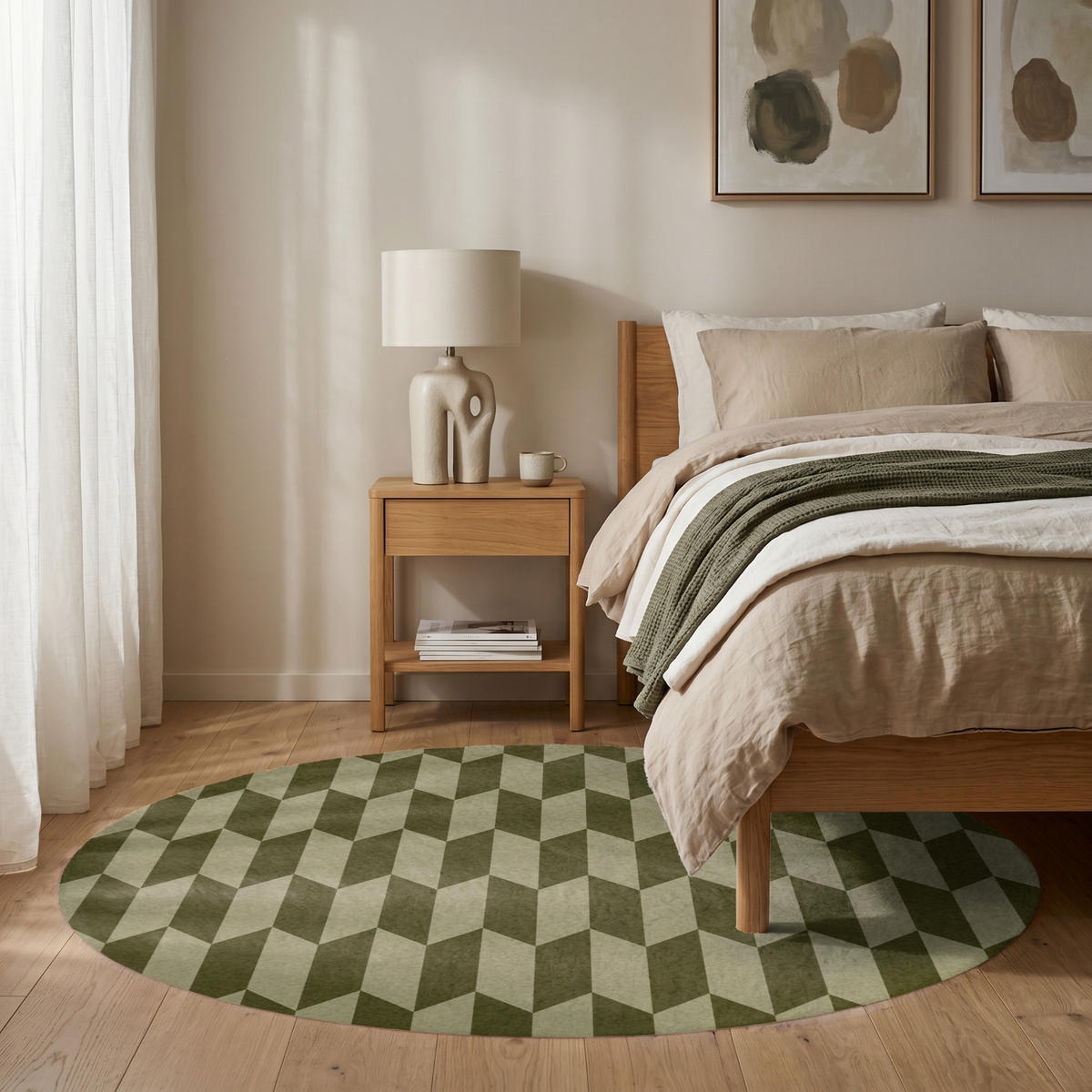KOBERCE - Vzor - abstraktný - zelený - lietadlá - 150x150 cm - olivovozelená, textil/plast (150/0.4cm) - OnlyWow