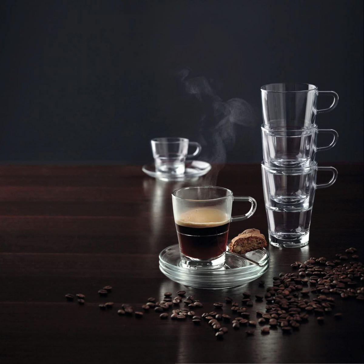 LATTE-MACCHIATO-GLAS Latte Macchiato Gläser Senso – Stapelbar – 350 ml – 6 Stück - Transparent, Glas - Leonardo