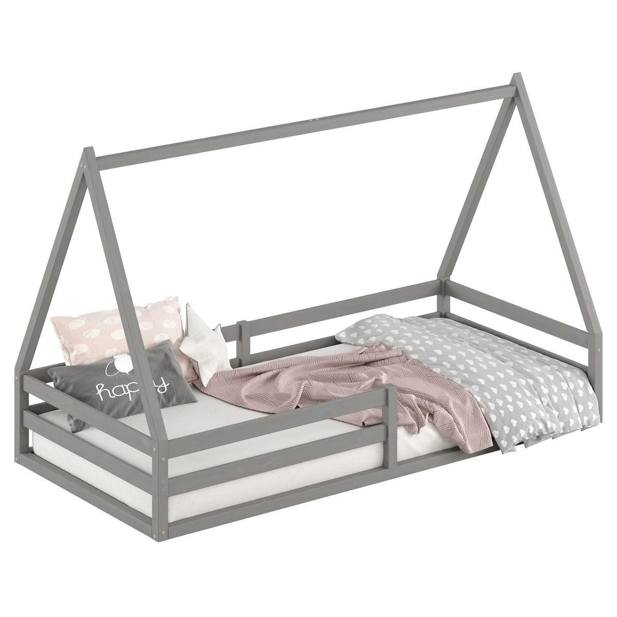 HAUSBETT SILA 90X200 CM - Grau, Holz (96/152/206cm) - IDIMEX