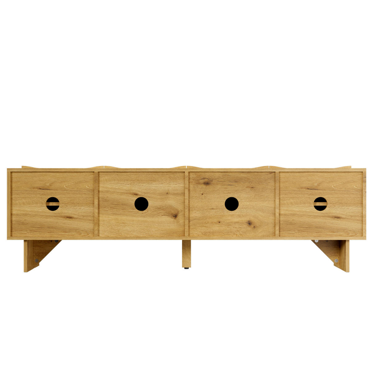 TV-LOWBOARD 155/36/47 cm mit 4 Türen und Kabeldurchlass in Holzoptik - Eichefarben, Holzwerkstoff (155/47/36cm) - BEAOK