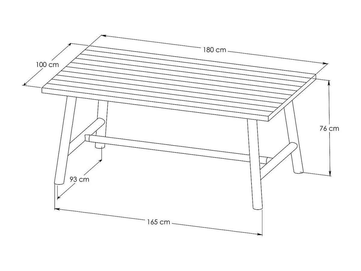 GARTENTISCH - 6 Personen - Holz, Platte - Naturfarben Hell - - Naturfarben, Holz (100/180/76cm) - Vente-Unique