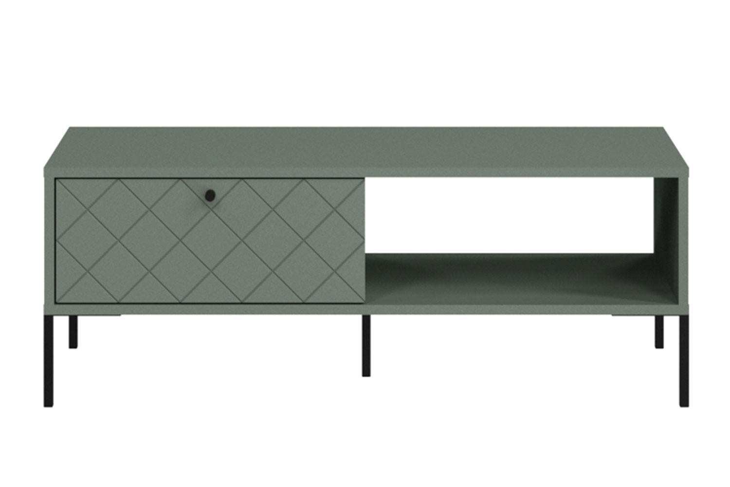 COUCHTISCH Vitoria grün / schwarz 105 / 52 / 39cm - Schwarz/Grün, Holz/Holzwerkstoff (52/105/39cm) - Feldmann-Wohnen