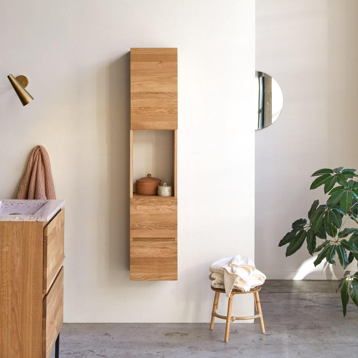 HOCHSCHRANK Nova Natur aus Eiche - Naturfarben, Holz (30/147/30cm) - Tikamoon