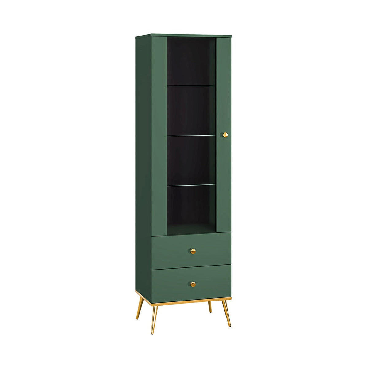 hi-markt Vitrine Grün, Natur 55x190x40 cm