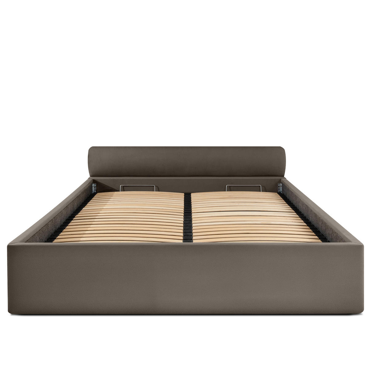 POLSTERBETT LUNEO - Schwarz/Braun, Holz/Holzwerkstoff (182/204cm) - KONSIMO®