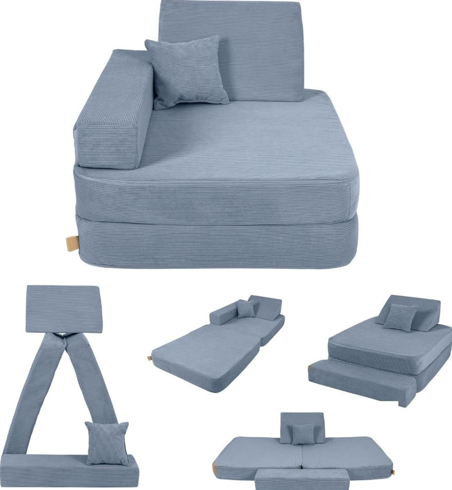 KINDERSESSEL Cordsamt Türkis - Blau, Textil (80/24/80cm) - AngeLove