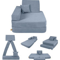 KINDERSESSEL Cordsamt Türkis - Blau, Textil (80/24/80cm) - AngeLove