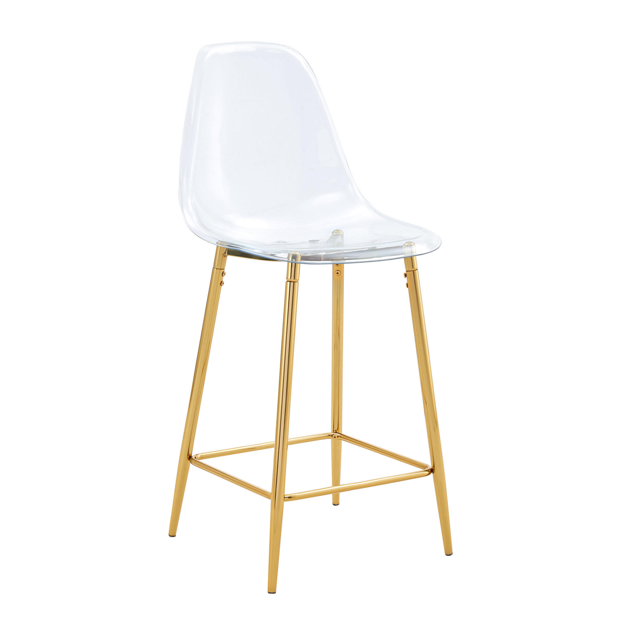 BARHOCKER Transparent mit Metallgestell Goldfarben - Goldfarben, Kunststoff (45/102/51cm) - MIVRAY