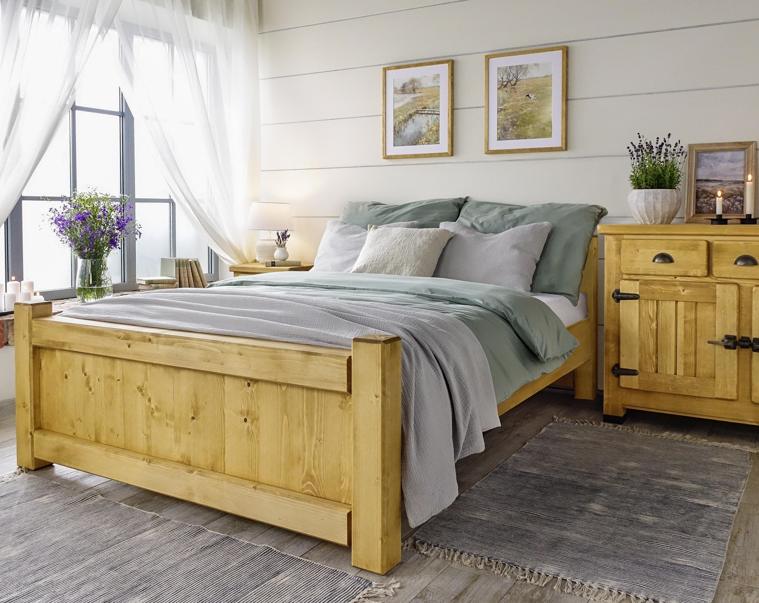 BETT aus Massivholz VINTAGE - Honig, Holz (90/200cm) - Seart